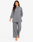 Dove Grey Mandarin Co-ord Set