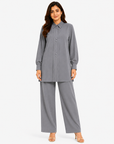 Dove Grey Mandarin Co-ord Set