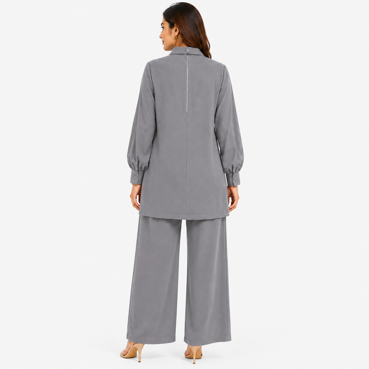 Dove Grey Mandarin Co-Ord Set