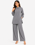 Dove Grey Mandarin Co-ord Set