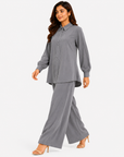Dove Grey Mandarin Co-ord Set