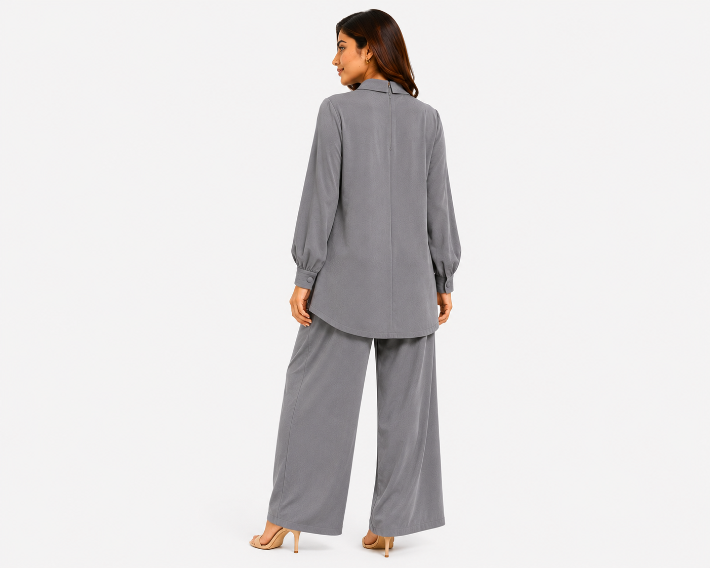 Dove Grey Mandarin Co-Ord Set
