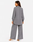 Dove Grey Mandarin Co-ord Set