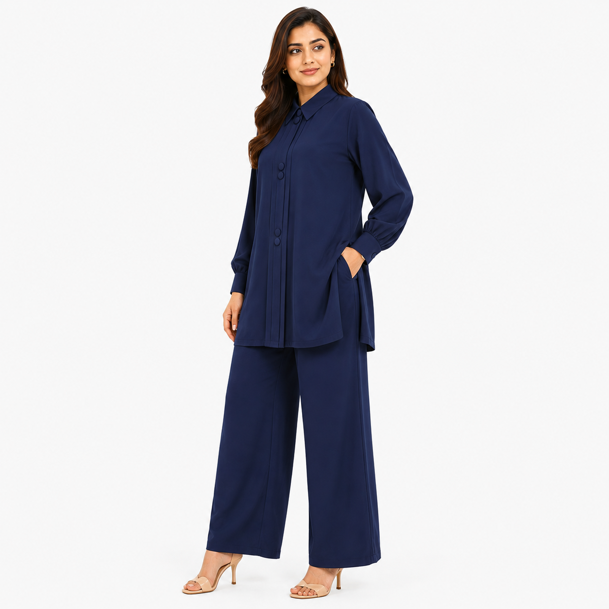 Midnight Navy Mandarin Co-Ord Set