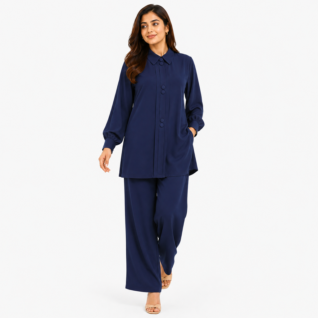 Midnight Navy Mandarin Co-Ord Set
