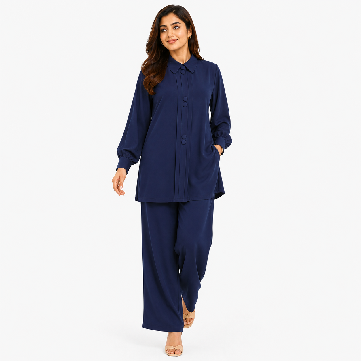 Midnight Navy Mandarin Co-Ord Set