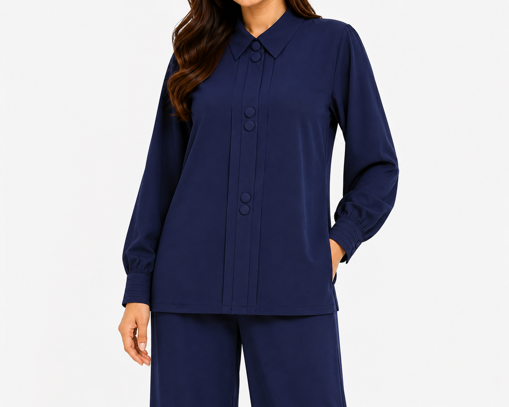Midnight Navy Mandarin Co-Ord Set