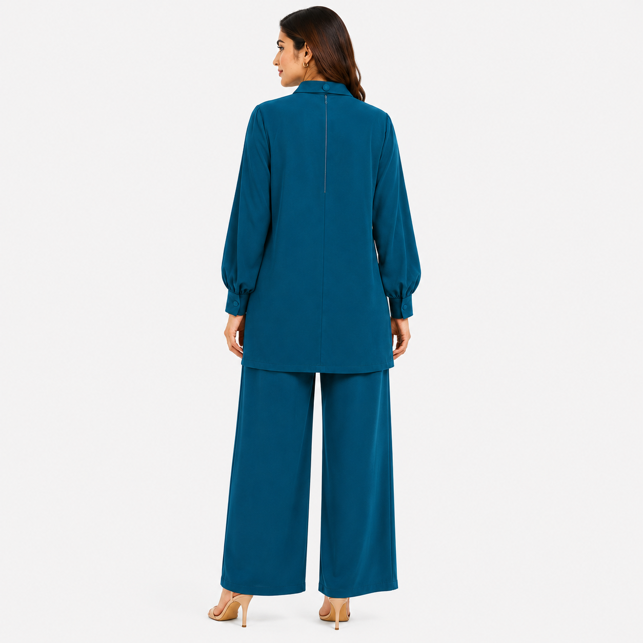 Peacock Teal Mandarin Co-Ord Set
