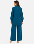 Peacock Teal Mandarin Co-ord Set