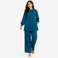 Peacock Teal Mandarin Co-Ord Set