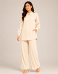 Cream Mandarin Co-ord Set