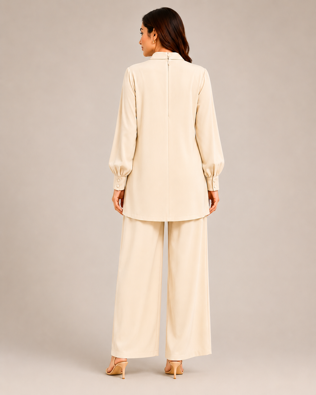 Cream Mandarin Co-Ord Set