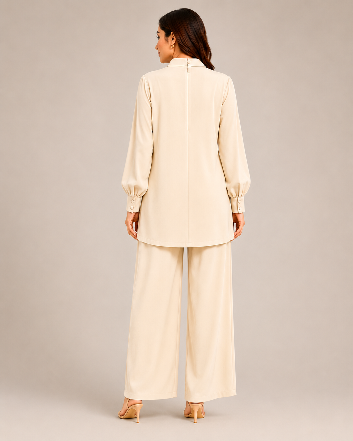 Cream Mandarin Co-Ord Set
