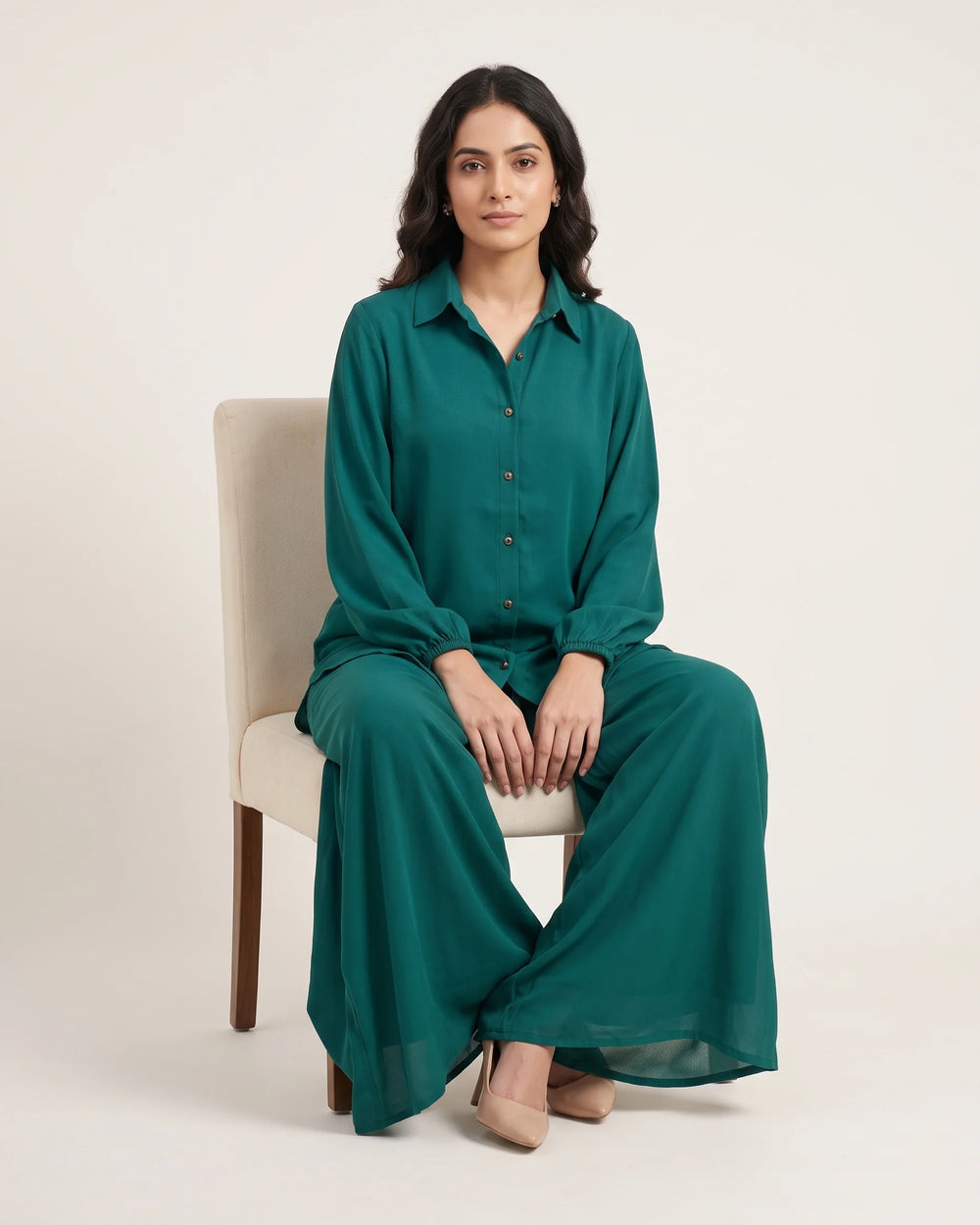 Teal Green Tailored Flapper Co-ord Set