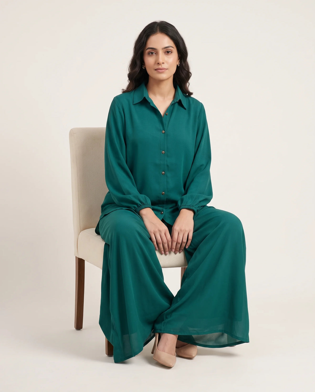 Teal Green Tailored Flapper Co-ord Set
