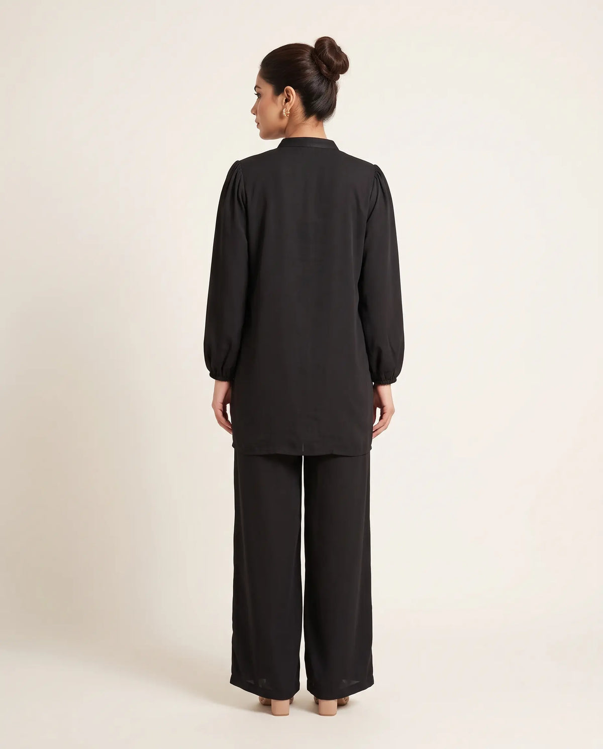 Black Notch Neck Co-ord Set