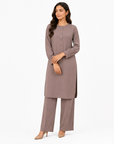 Mink Taupe Scallop Co-ord Set
