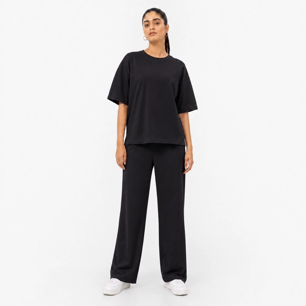 Black Drop Shoulder Track Suit