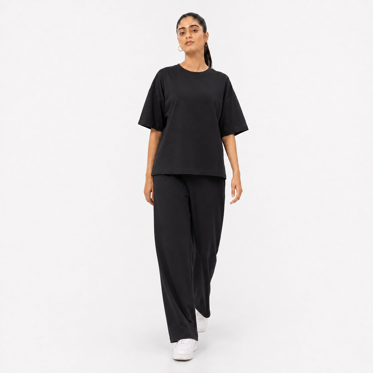 Black Drop Shoulder Track Suit