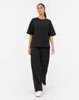 Black Drop Shoulder Track Suit