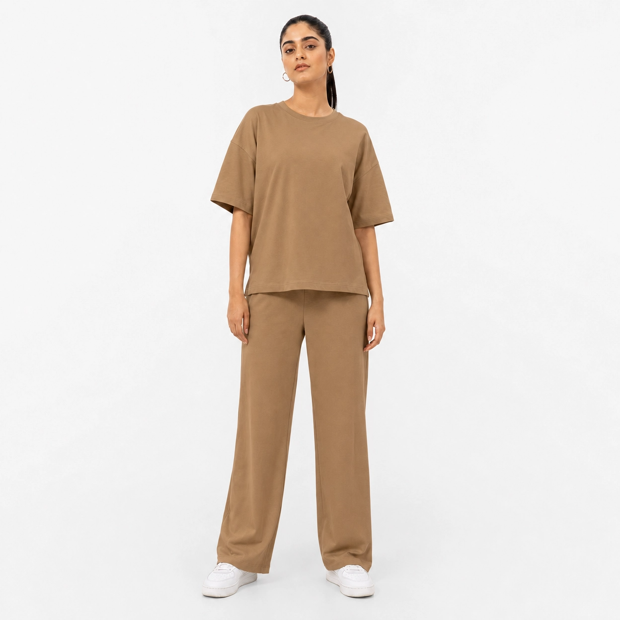 Camel Brown Drop Shoulder Track Suit