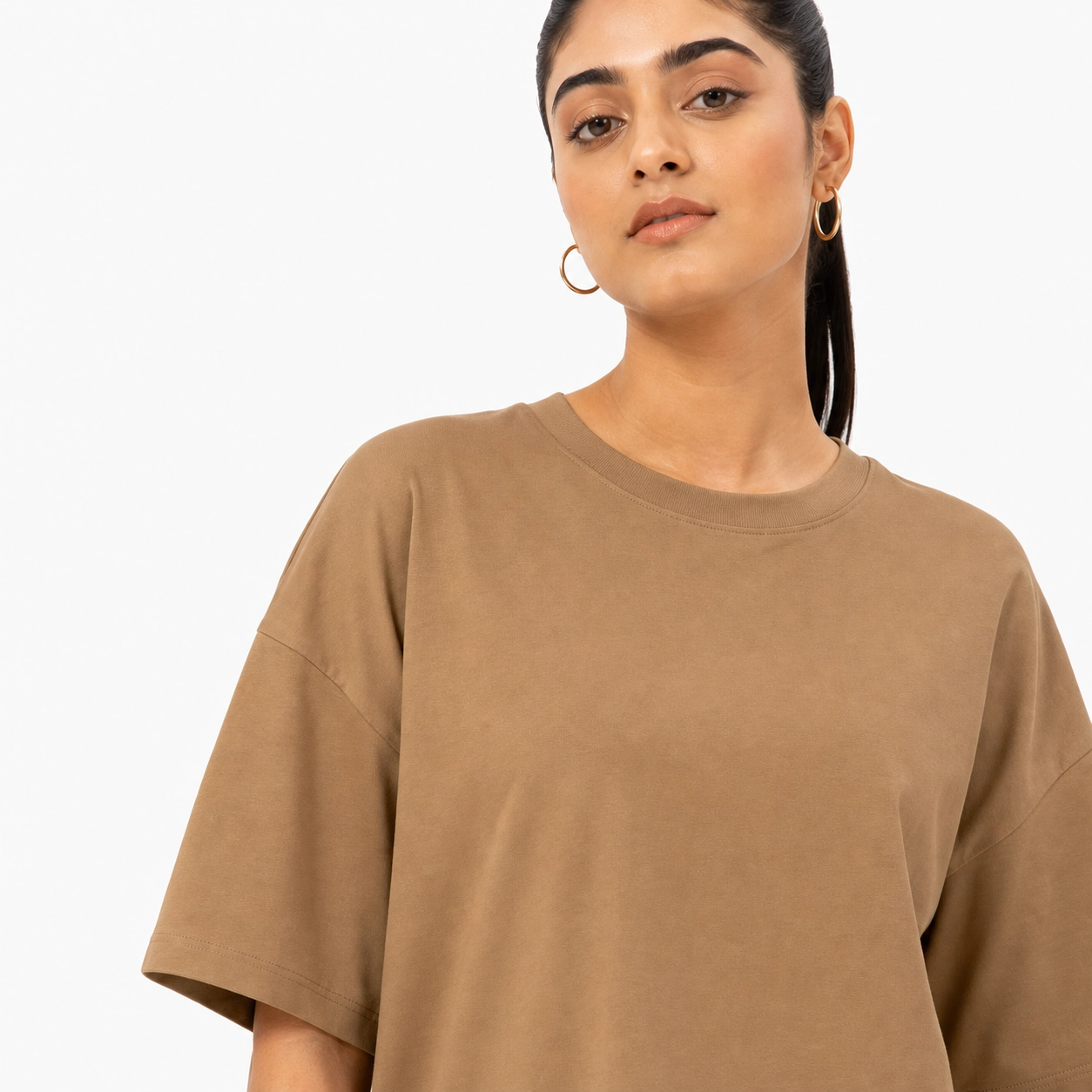 Camel Brown Drop Shoulder Track Suit