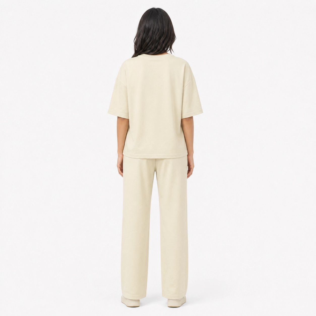 Cream Drop Shoulder Track Suit