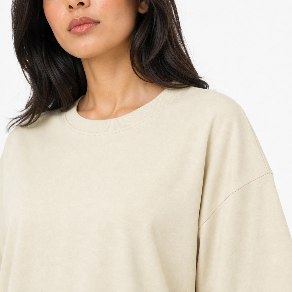 Cream Drop Shoulder Track Suit