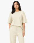 Cream Drop Shoulder Track Suit