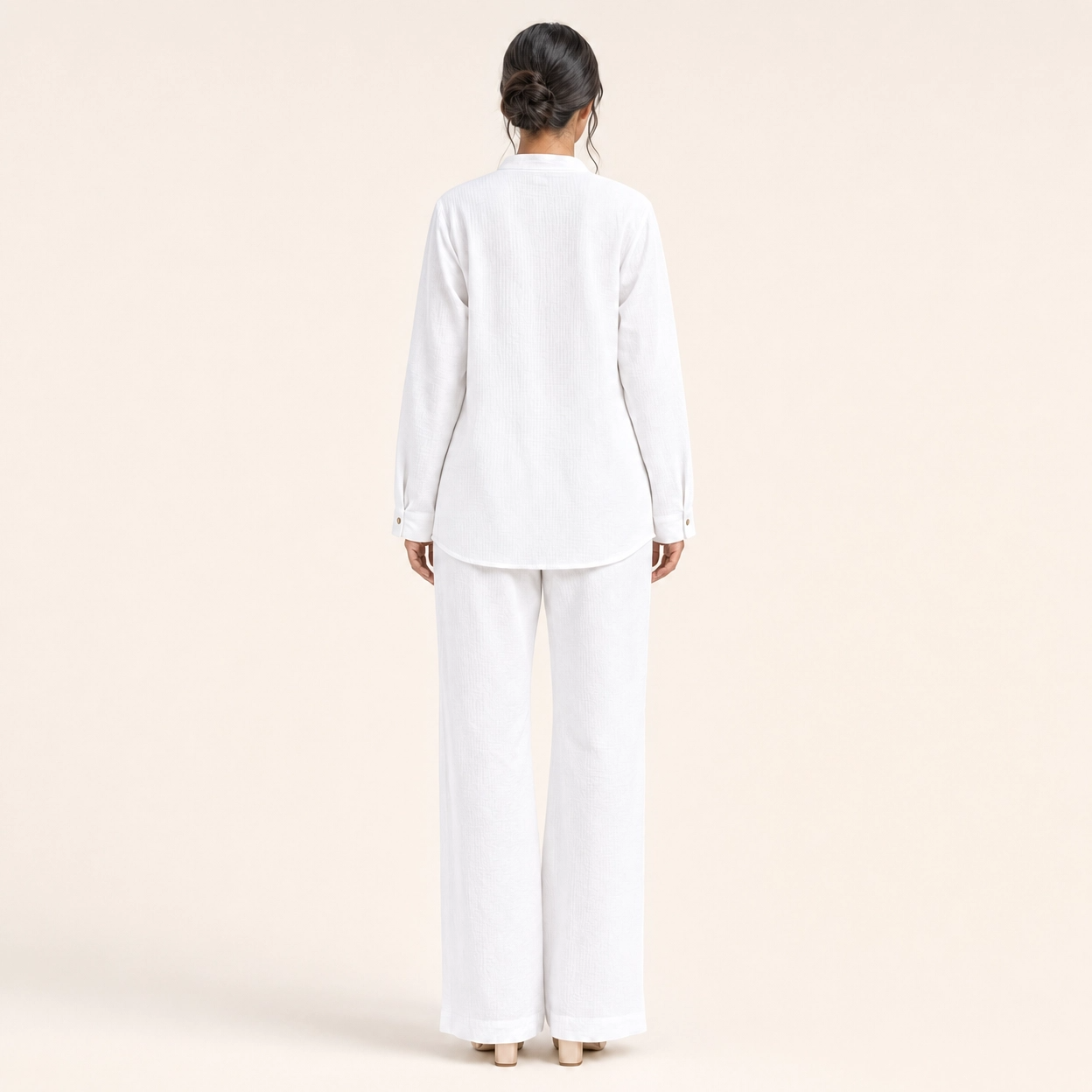 White Bizu Pleated Co-Ord Set