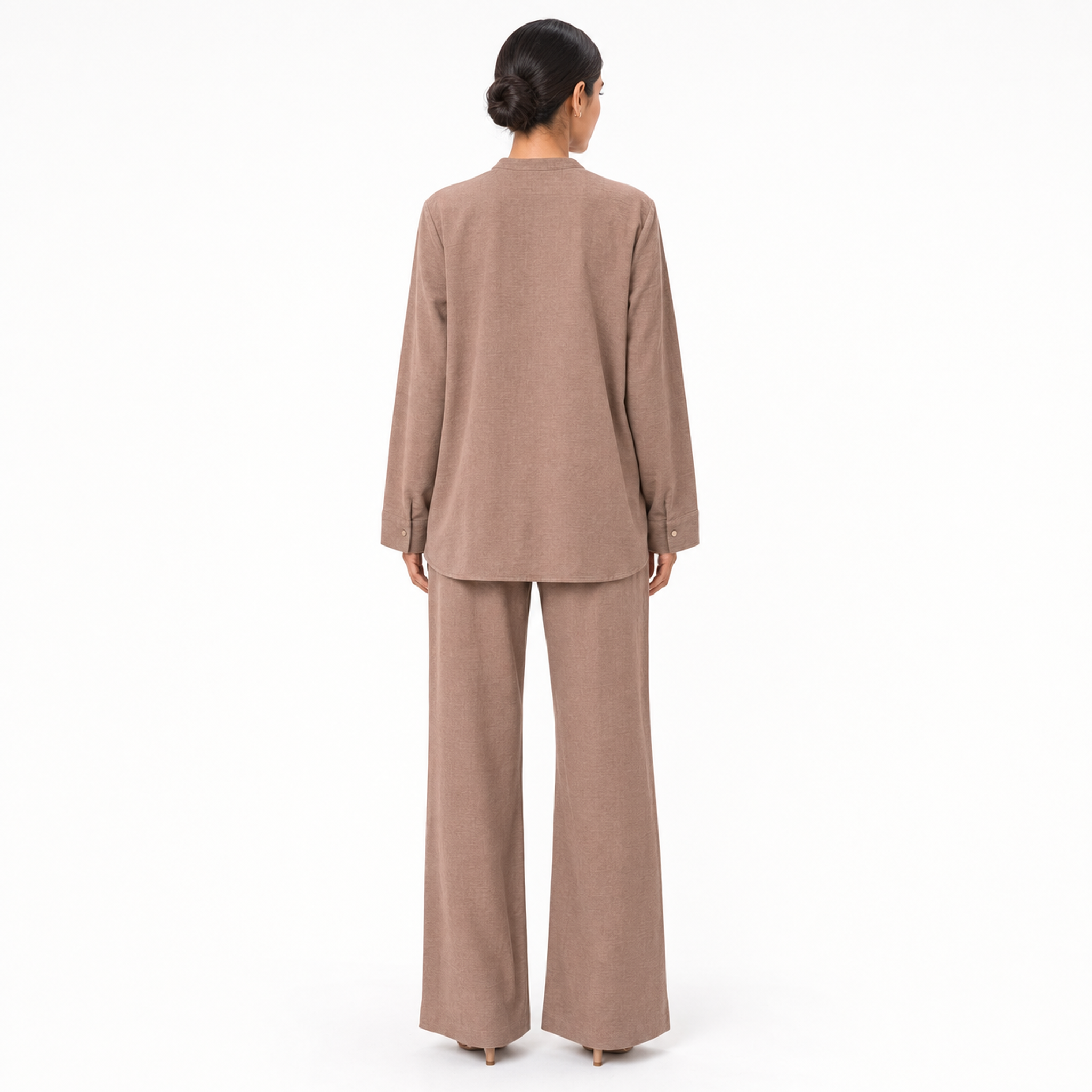 Mocha Taupe Bizu Pleated Co-Ord Set