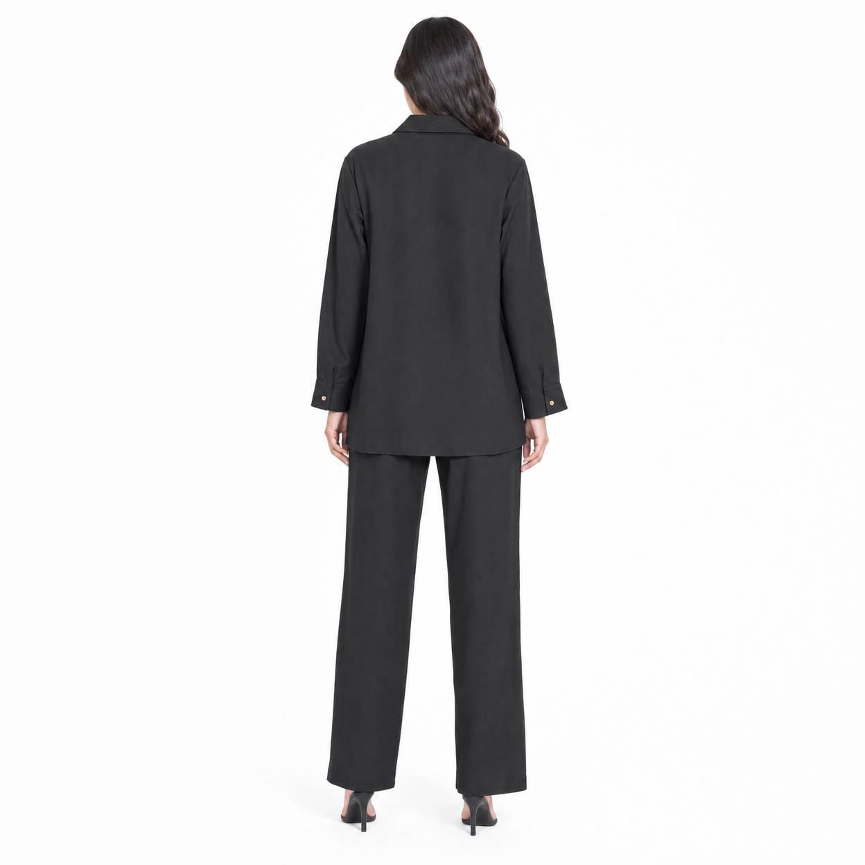 Black Bizu Pleated Co-Ord Set