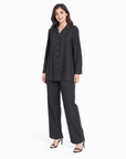 Black Bizu Pleated Co-ord Set