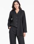 Black Bizu Pleated Co-ord Set