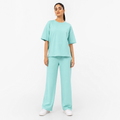 Mint Aqua Drop Shoulder Track Suit