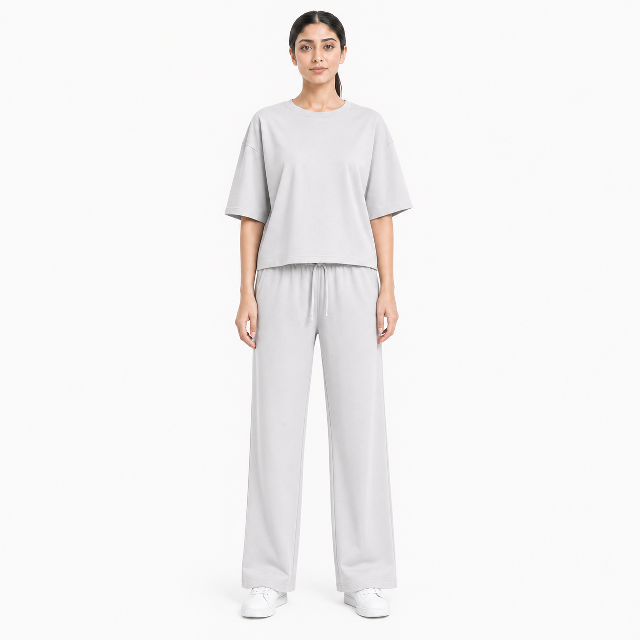Light Grey Drop Shoulder Track Suit