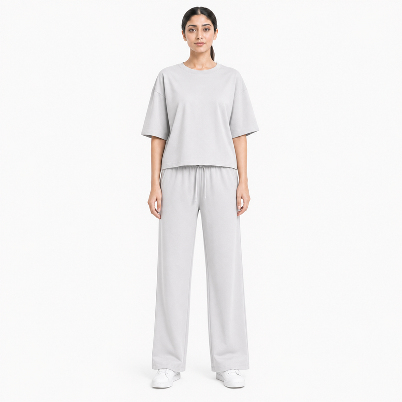 Light Grey Drop Shoulder Track Suit
