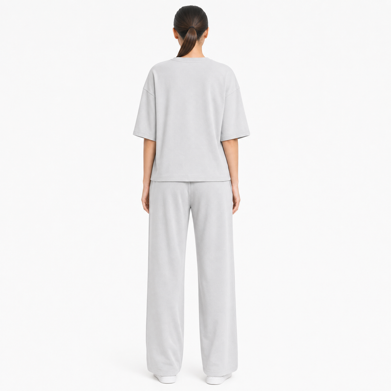 Light Grey Drop Shoulder Track Suit