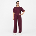 Burgundy Drop Shoulder Track Suit