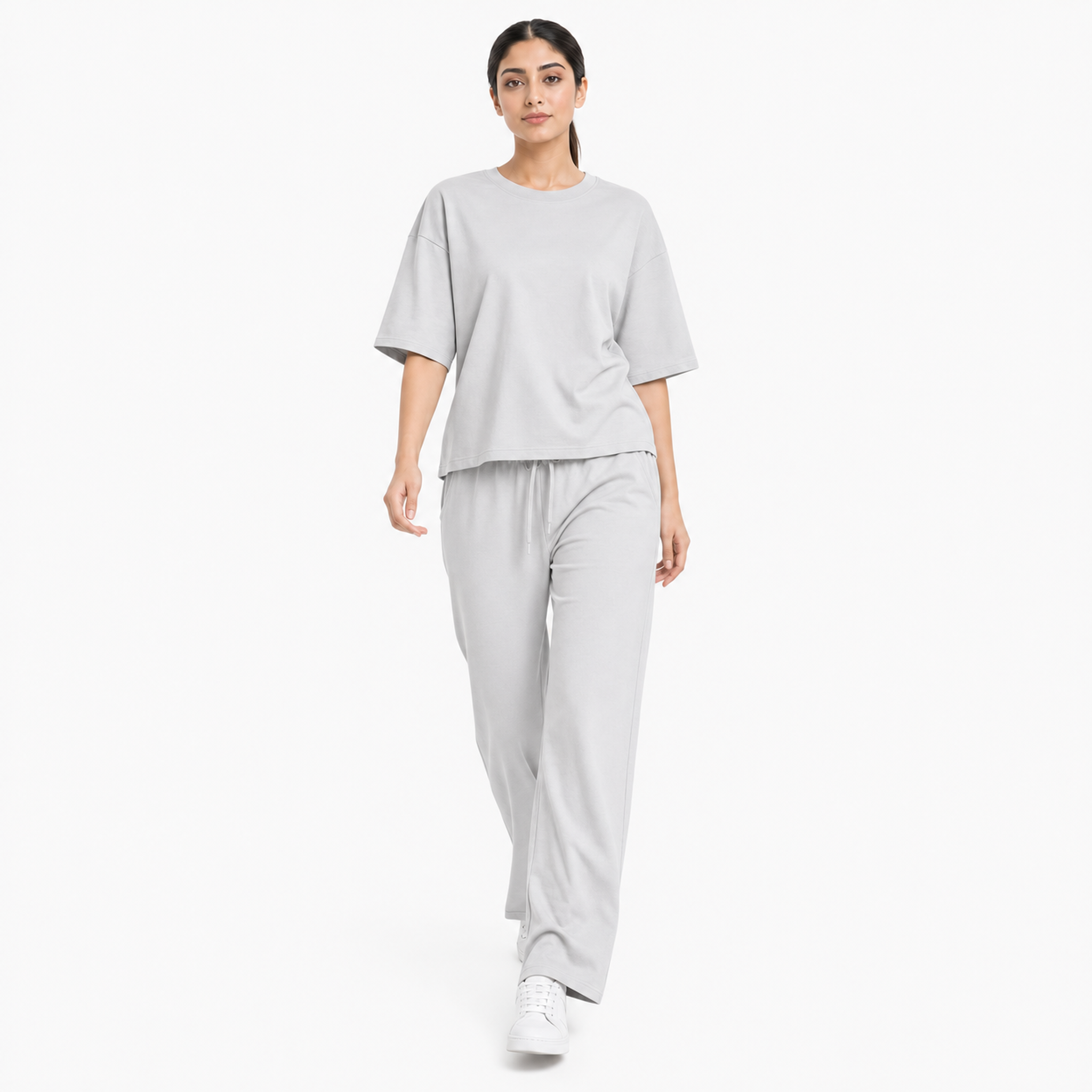 Light Grey Drop Shoulder Track Suit