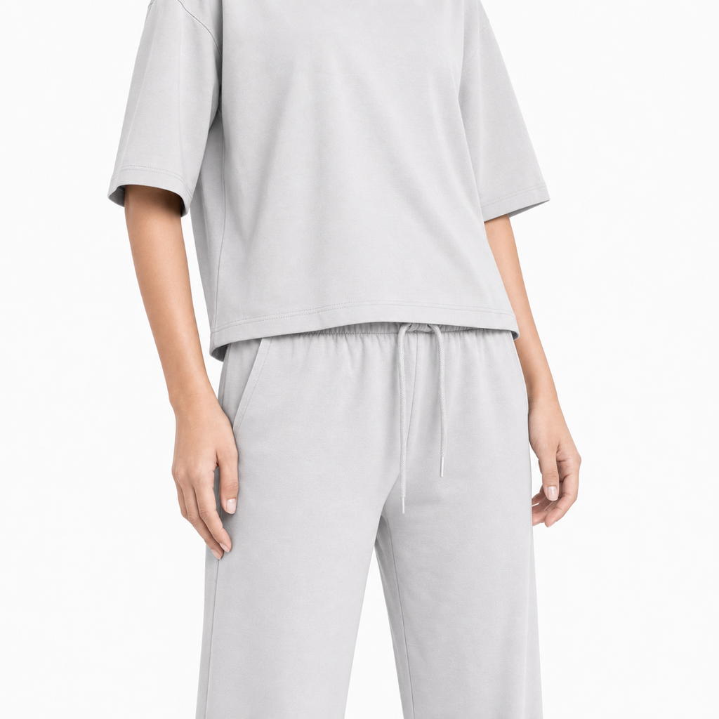 Light Grey Drop Shoulder Track Suit