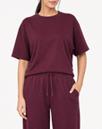 Burgundy Drop Shoulder Track Suit